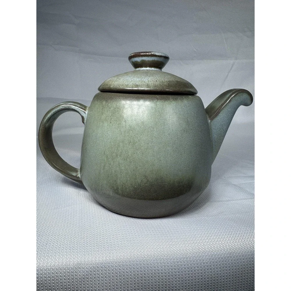 Frankoma Plainsman Teapot Prairie Green Pottery Vintage USA 6 Cup w Lid 6T